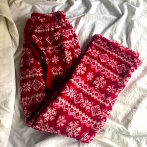 Born Christmas fuzzy pj pants